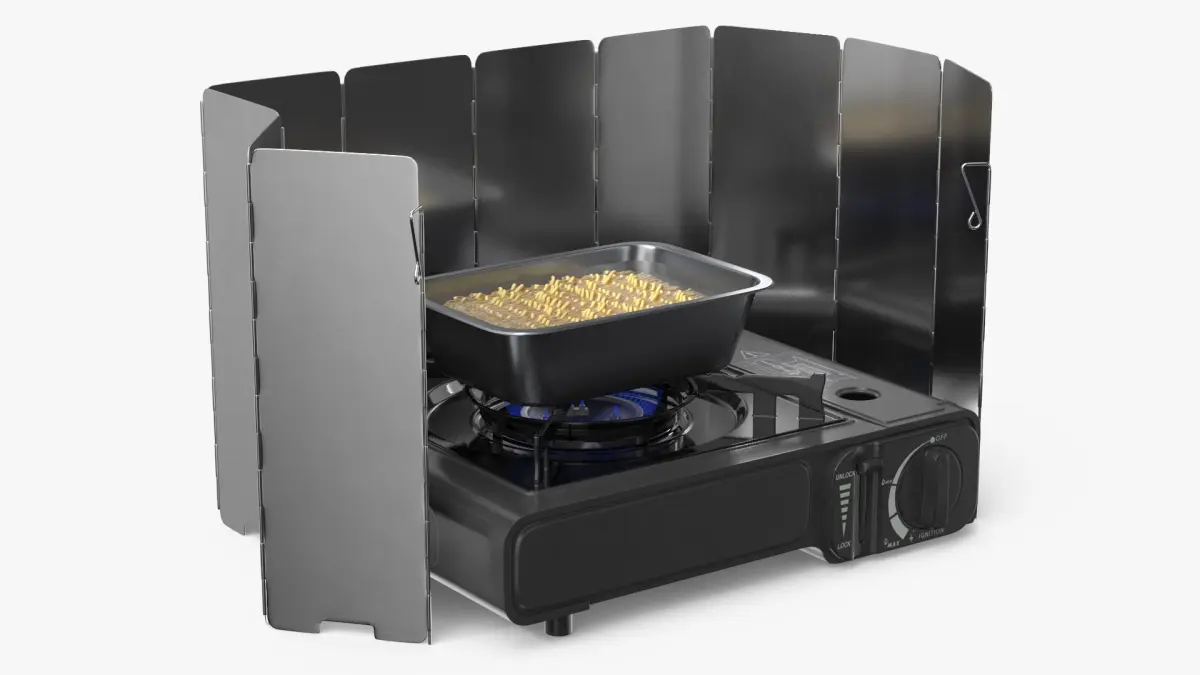 Camping Stove with Boiling Instant Noodles 3D model