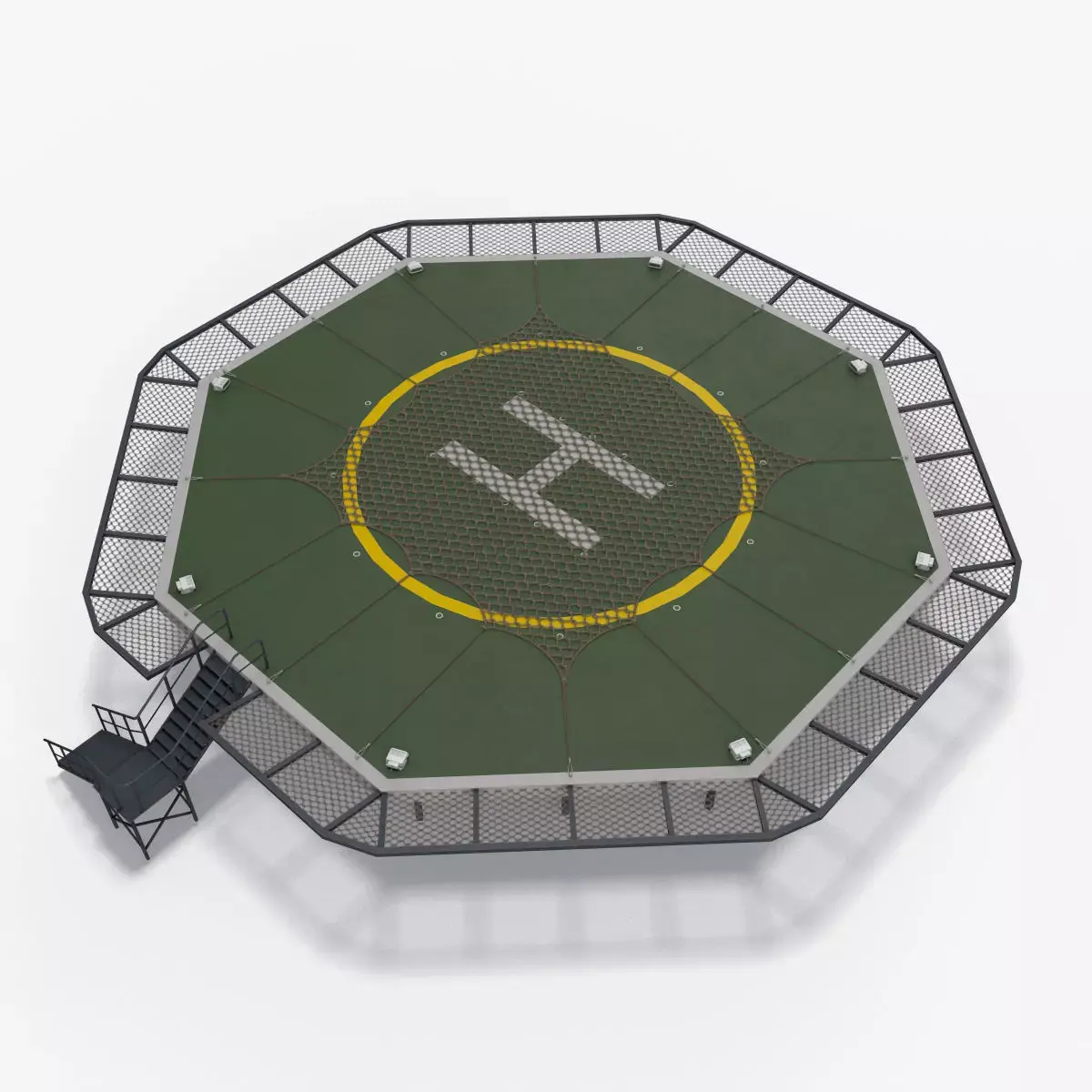 Helipad With Net --323-- Low-poly 3D model