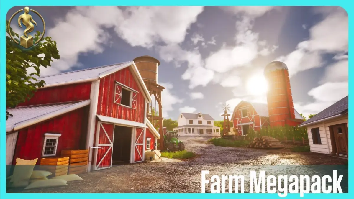 Farm Megapack  House - Barn - Barn Props - Color Variations  Low-poly 3D model