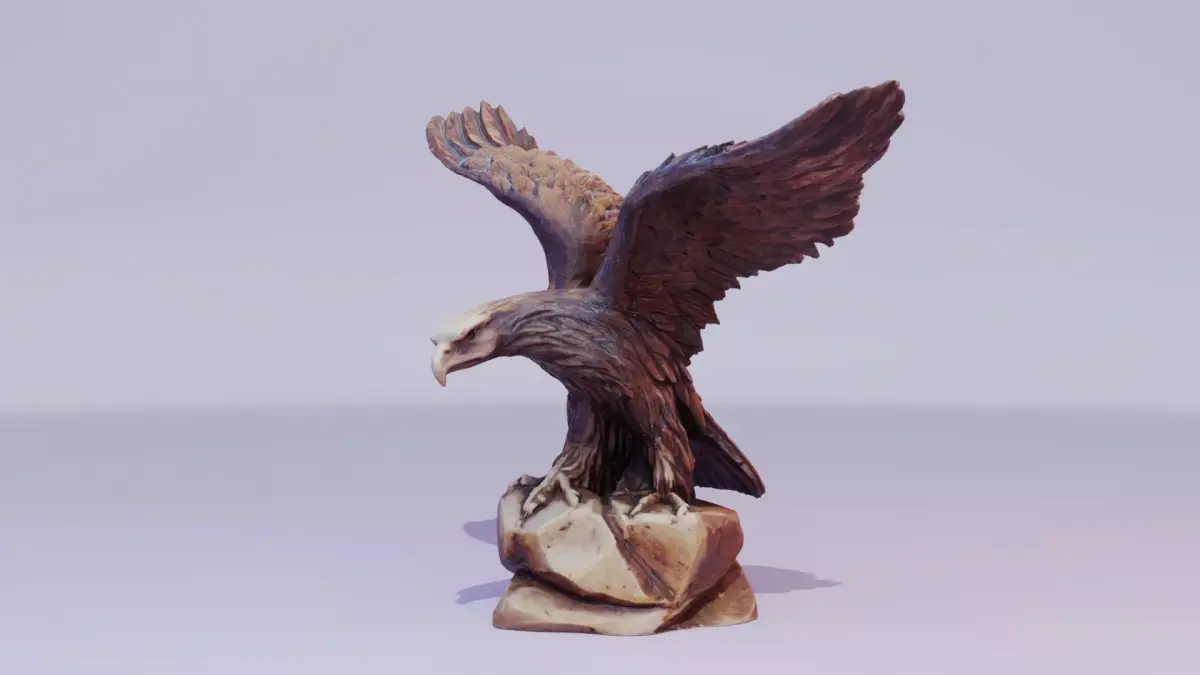 Eagle statuette high-poly 3D model