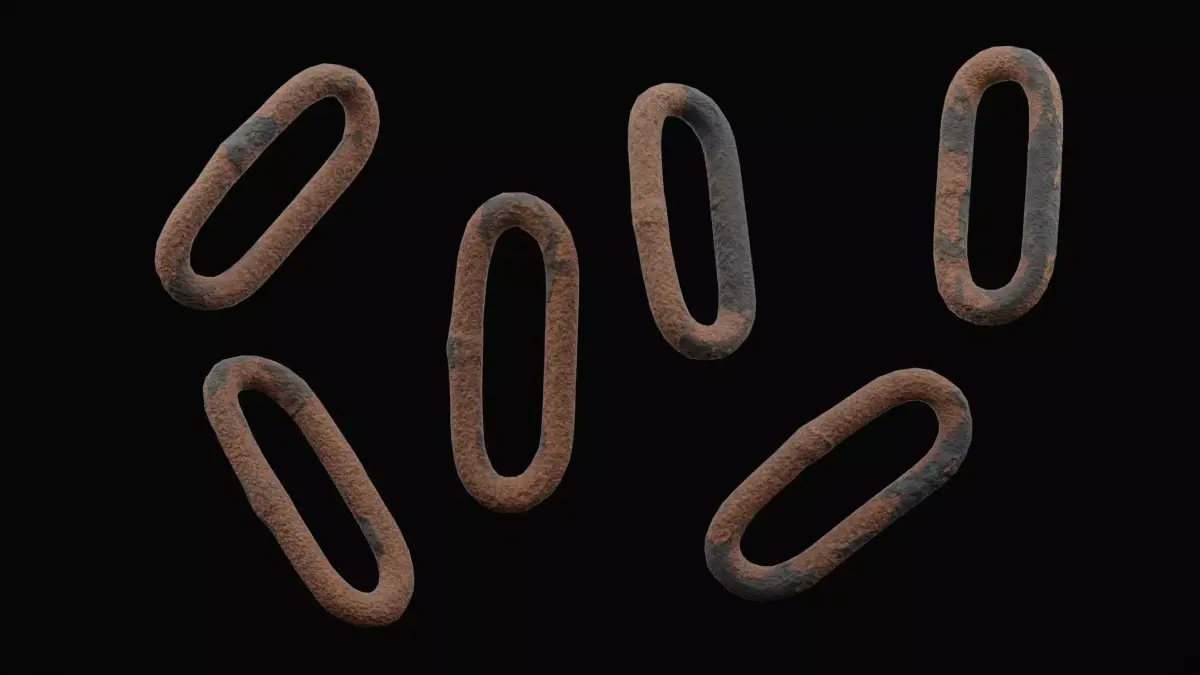 Single Chain Link Low-poly 3D model