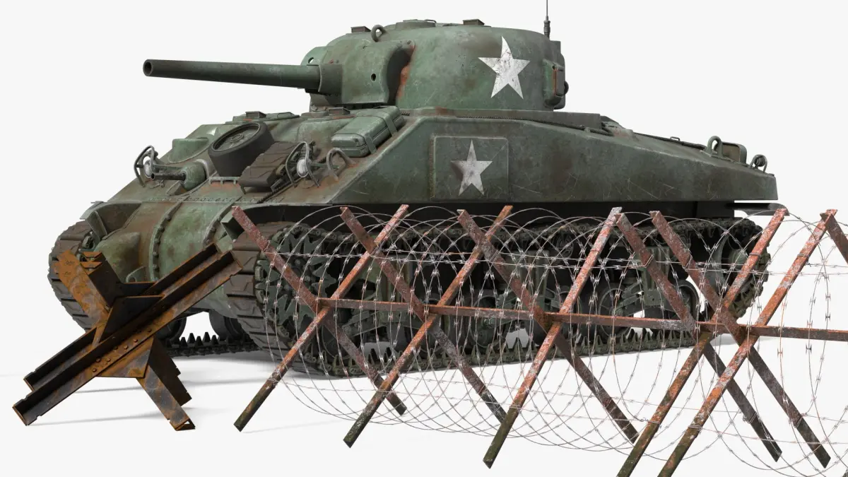 M4 Sherman Combat Tank on Battlefield 3D model