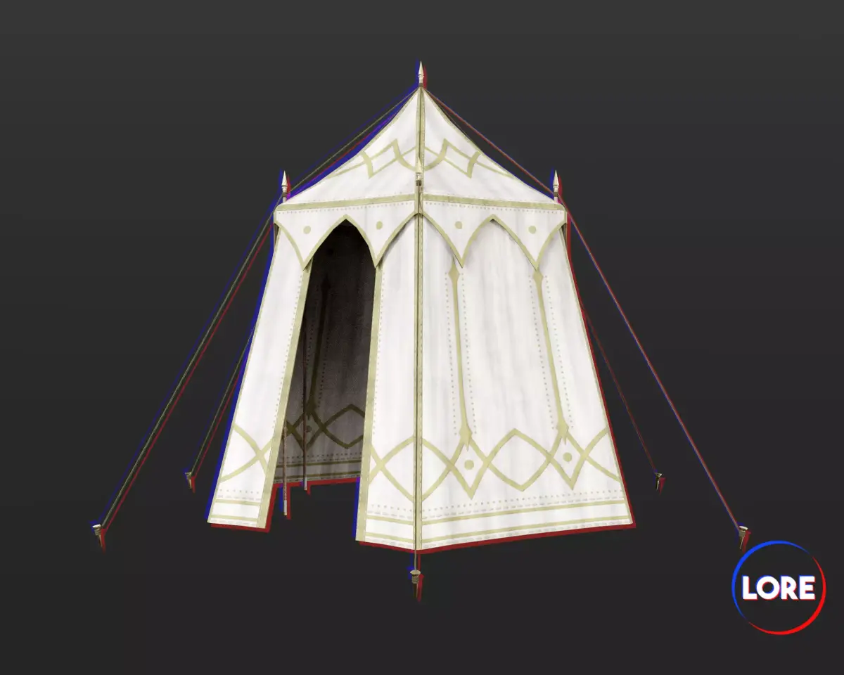 Medieval Noble Camp Tent Medium Low-poly 3D model