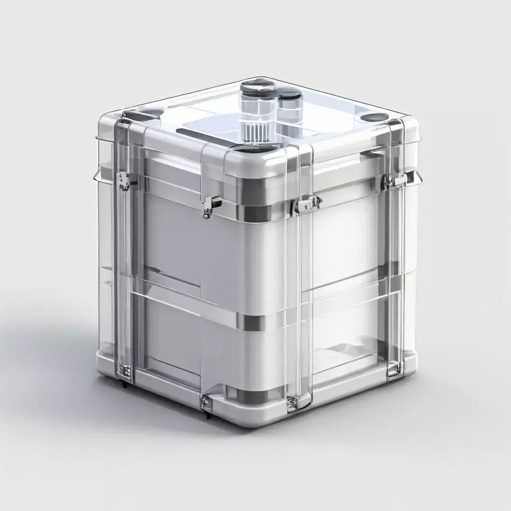 HighTech Storage Container with Transparent Sides Low-poly 3D model