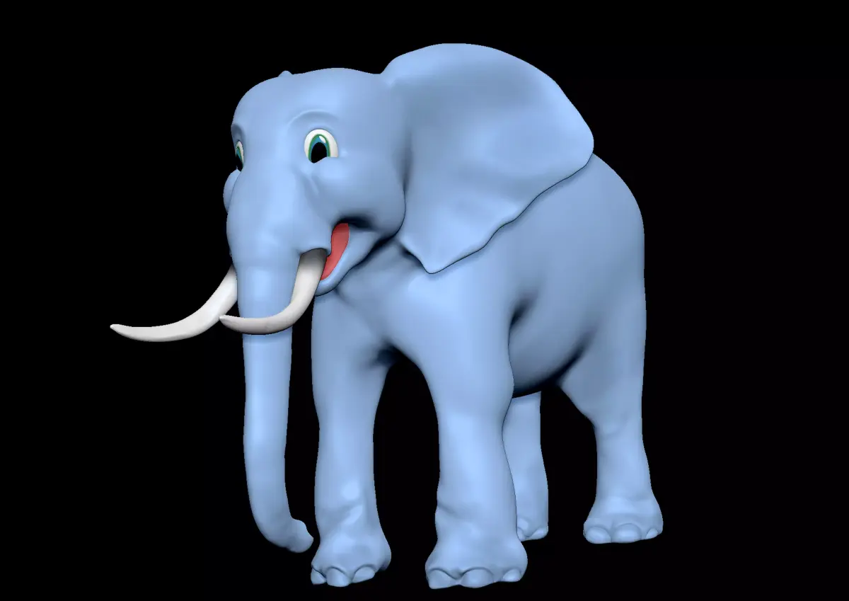 elephant cartoon 3D model