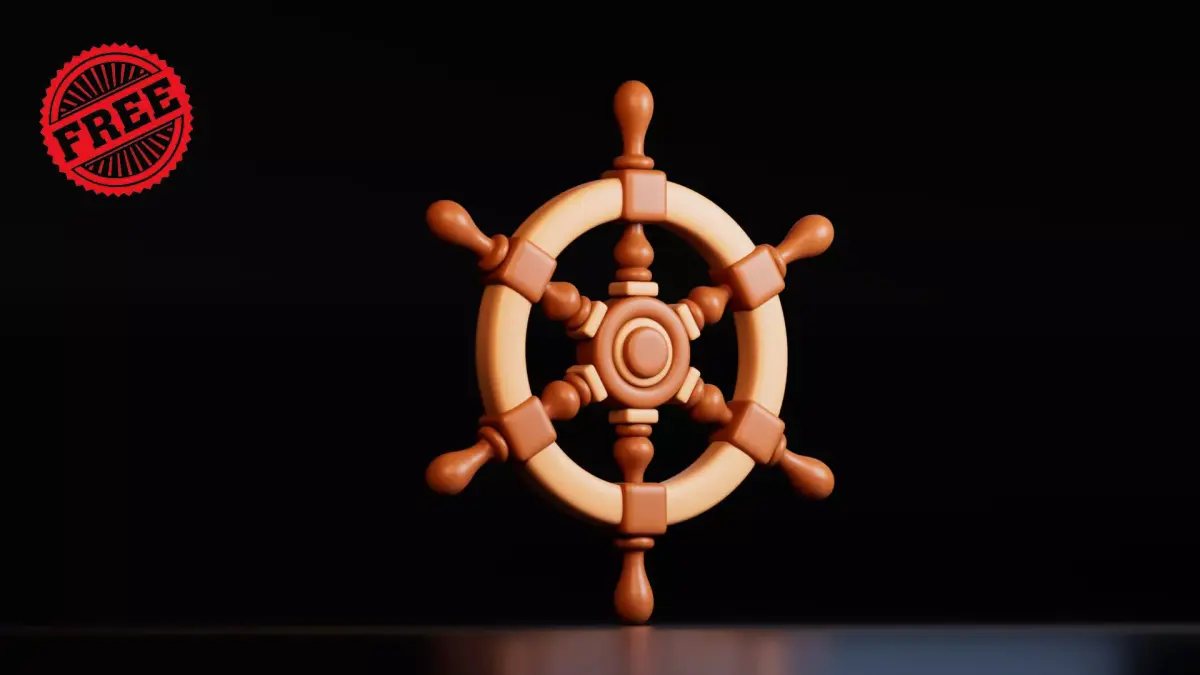 Free Stylized Ship Wheel Free low-poly 3D model