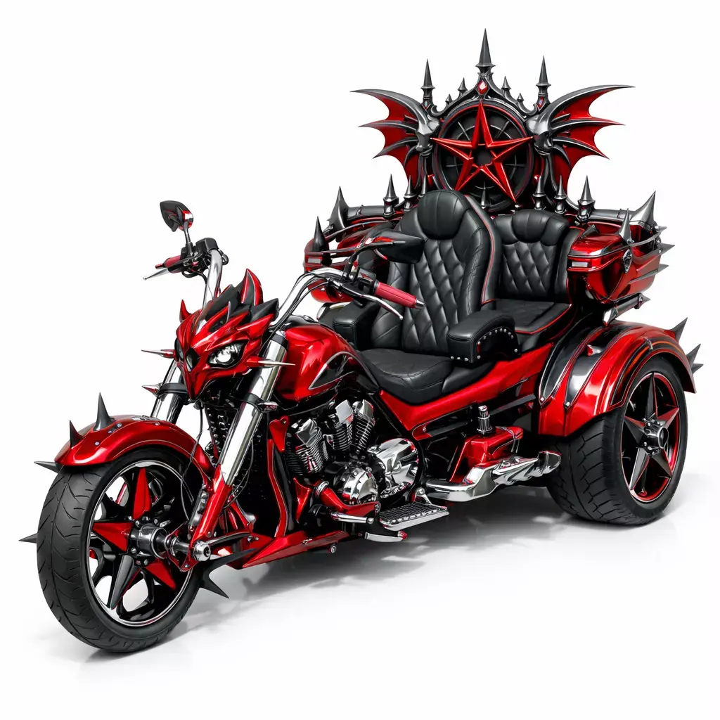 Luxury Gothic Devil Throne Trike Motorcycle 3D model