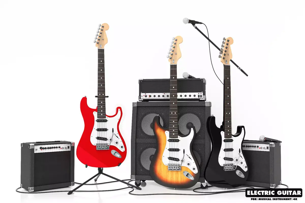 Electric Guitar Part 5 Low-poly 3D model