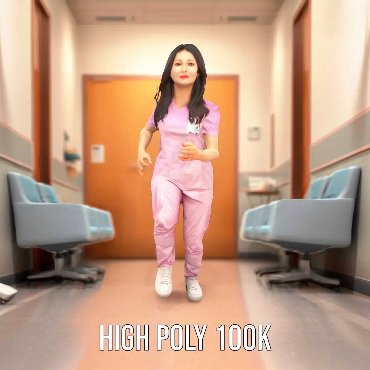 Lilac Scrubs Professional model pack Low-poly 3D model