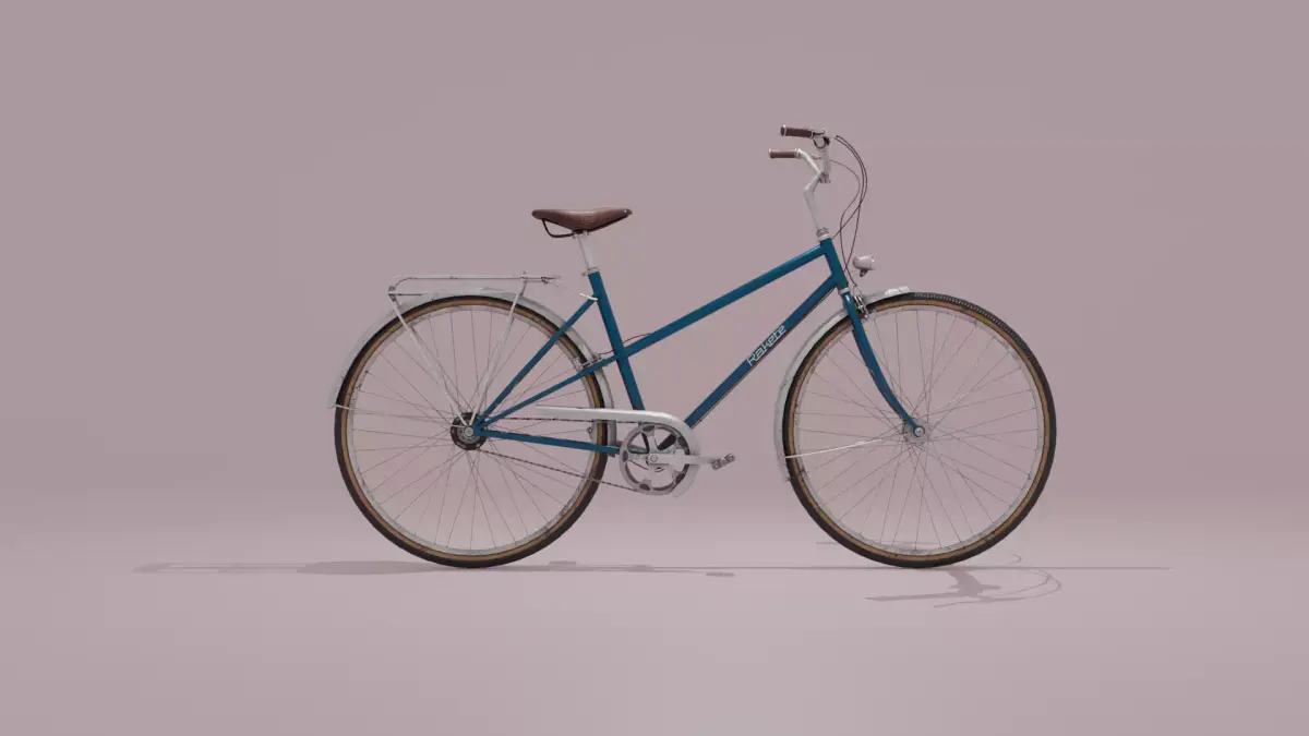 Realistic Vintage City Bicycle PBR 3D Model 3D model