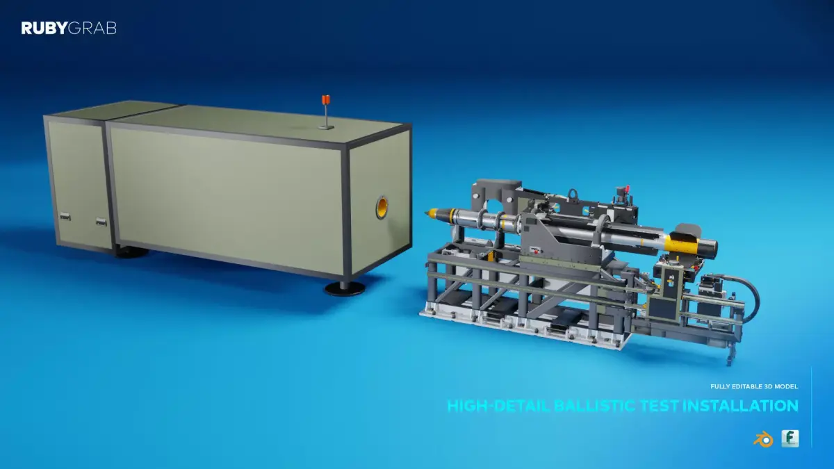 High-Detail Ballistic Test Installation 3D model