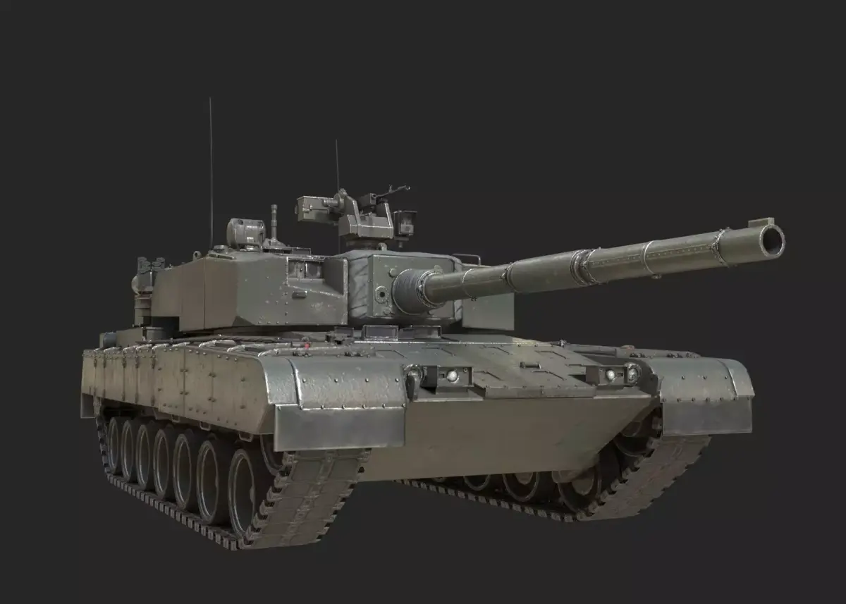 3 coatings of Indian Army KMW Arjun Main battle tank Low-poly 3D model