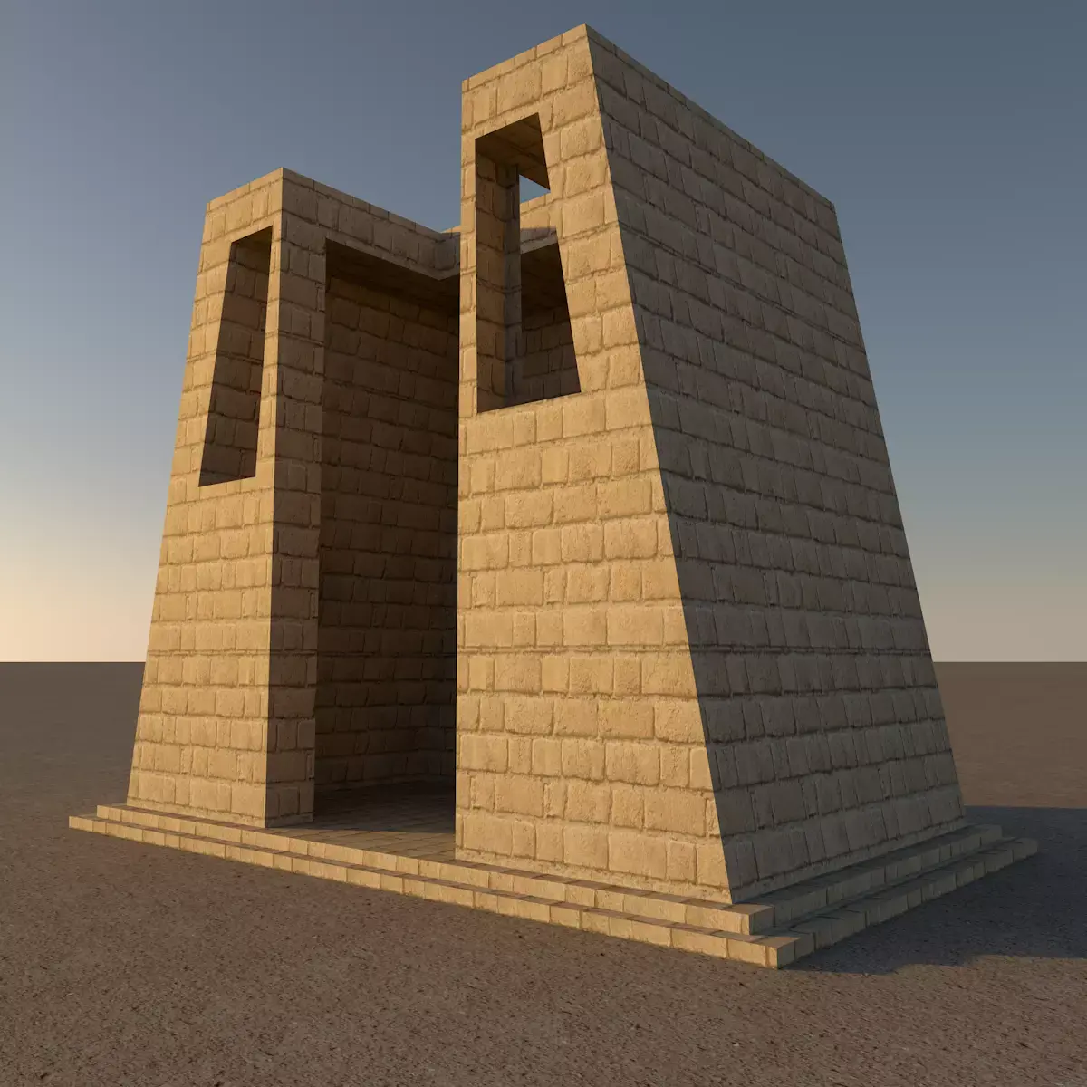 Stone house Low-poly 3D model