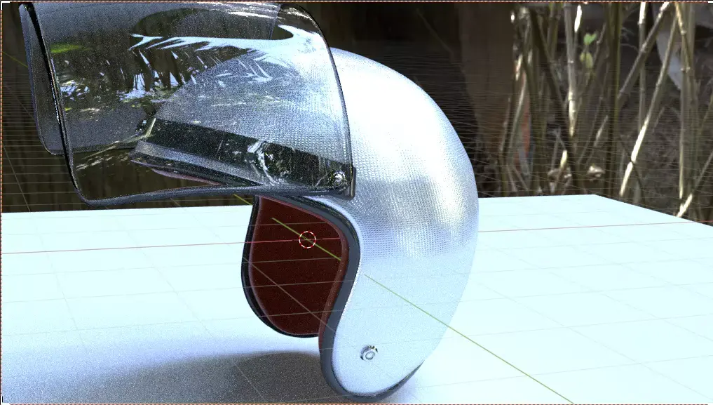 Motorcycle Helmet with Visor Vintage Low-poly 3D model