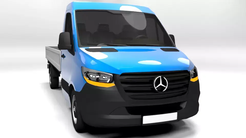 MERCEDES SPRINTER SINGLECAB  TRUCK 2019 Low-poly 3D model