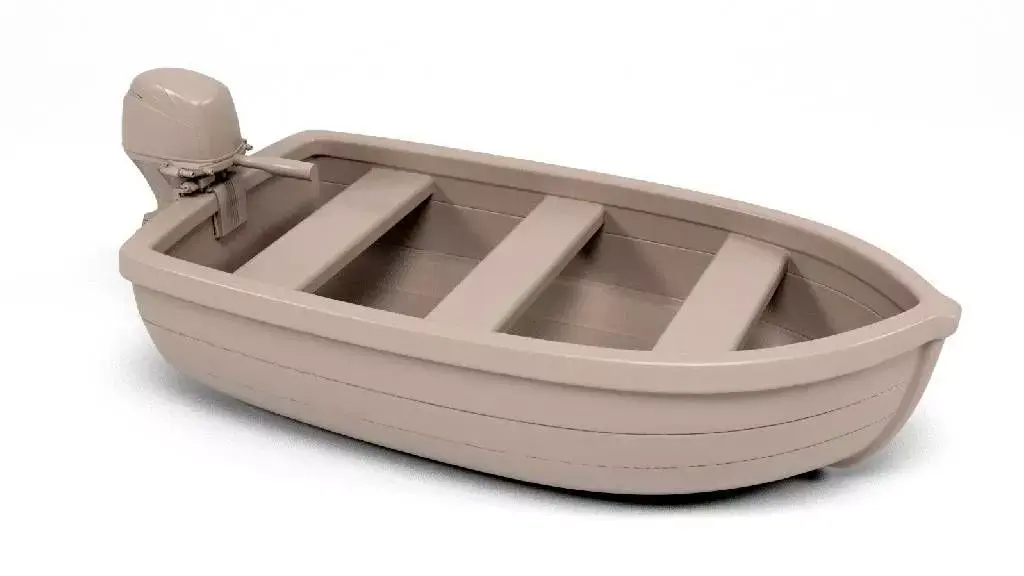 Boat with motor 3D print model