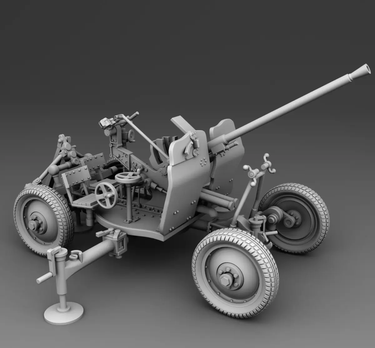 25 mm anti aircraft gun 3D print model