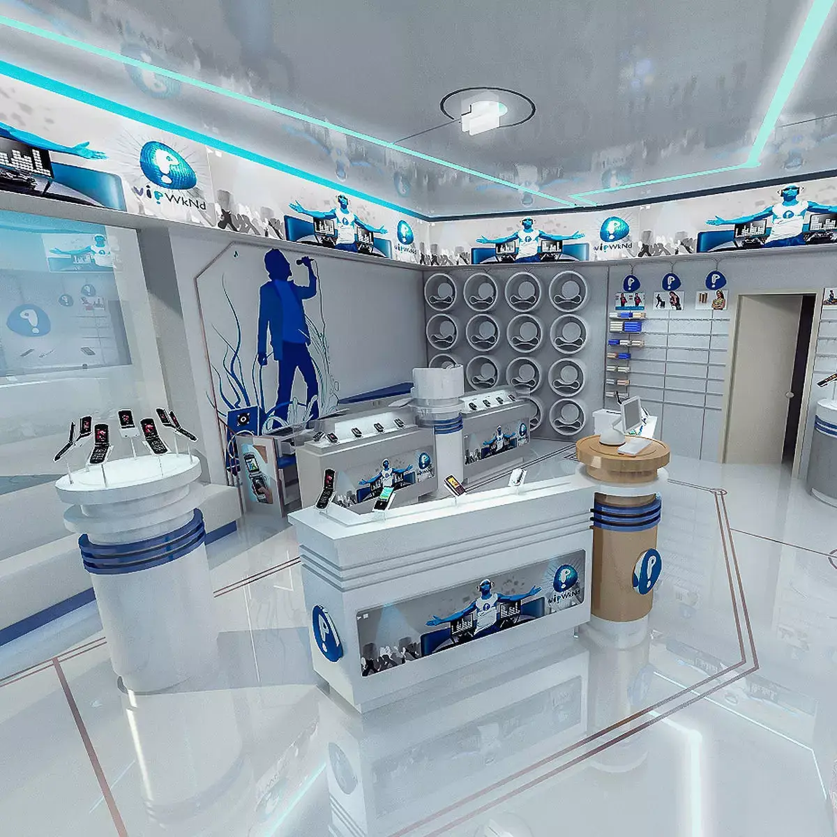 Mobile Phone Shop Interior 01 Low-poly 3D model