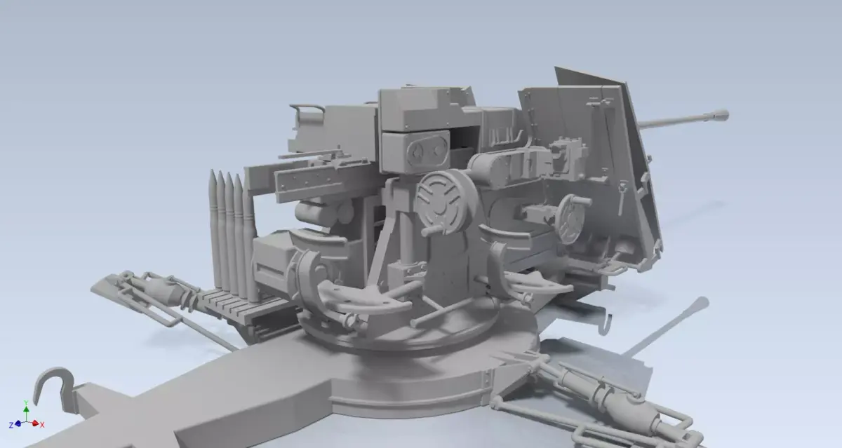 55mm FLAK VG2 GERAT 58 AUTOM FLUGABWEHRKANONE 3D model