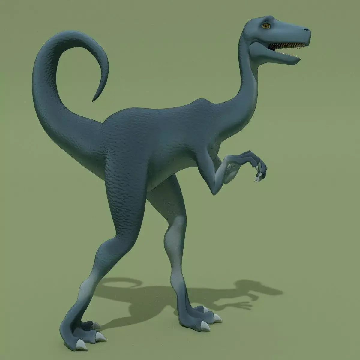 Cartoon Blue Dinosaur Low-poly 3D model