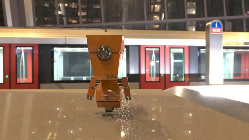 ONE TIRED ROBOT Free low-poly 3D model