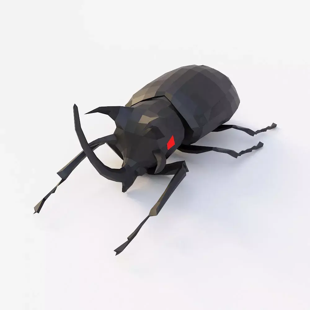 Beetle low poly 3d model origami Low-poly 3D model