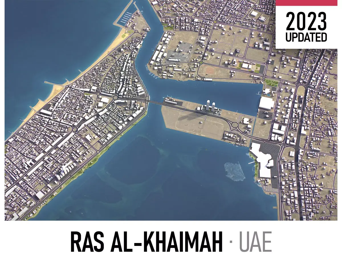 Ras al-Khaimah - 3D City Model Low-poly 3D model