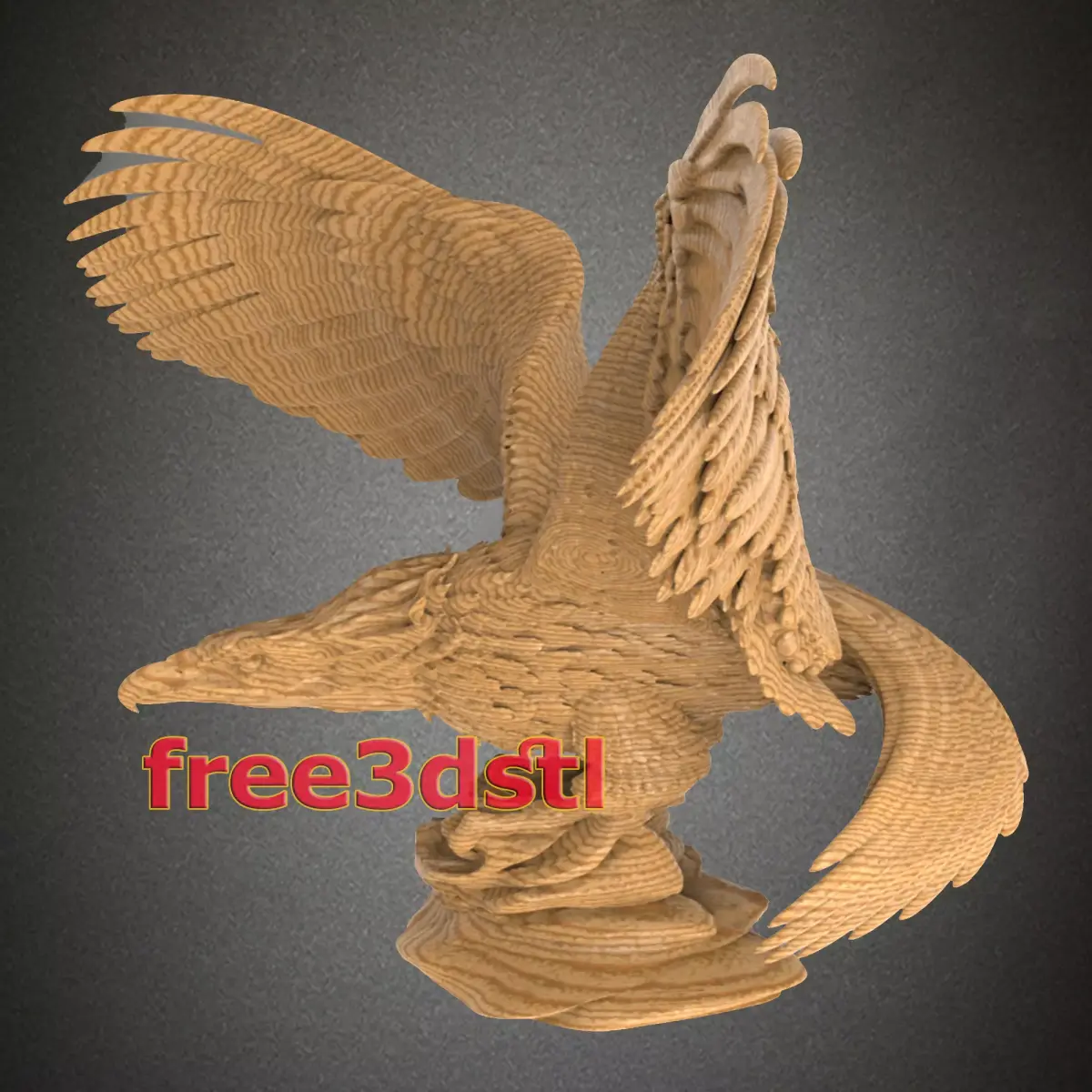bald eagle 3D STL Model for CNC Router Free 3D print model