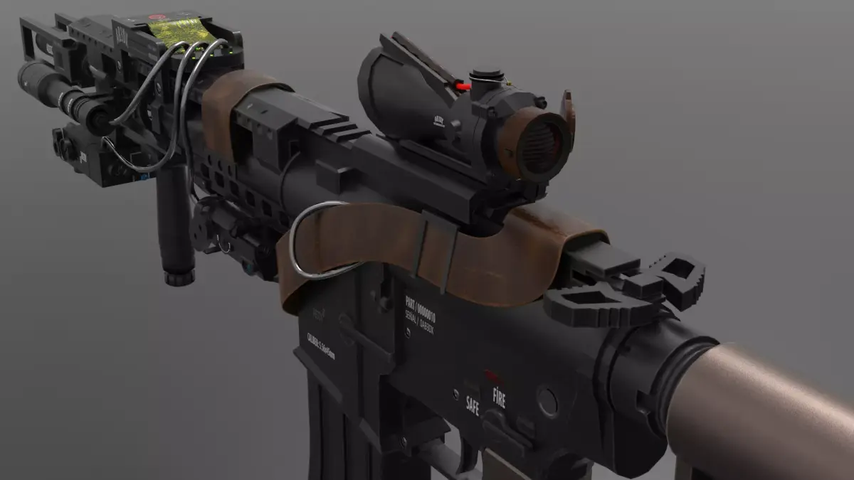 m4 military Fps - Tps Low-poly 3D model