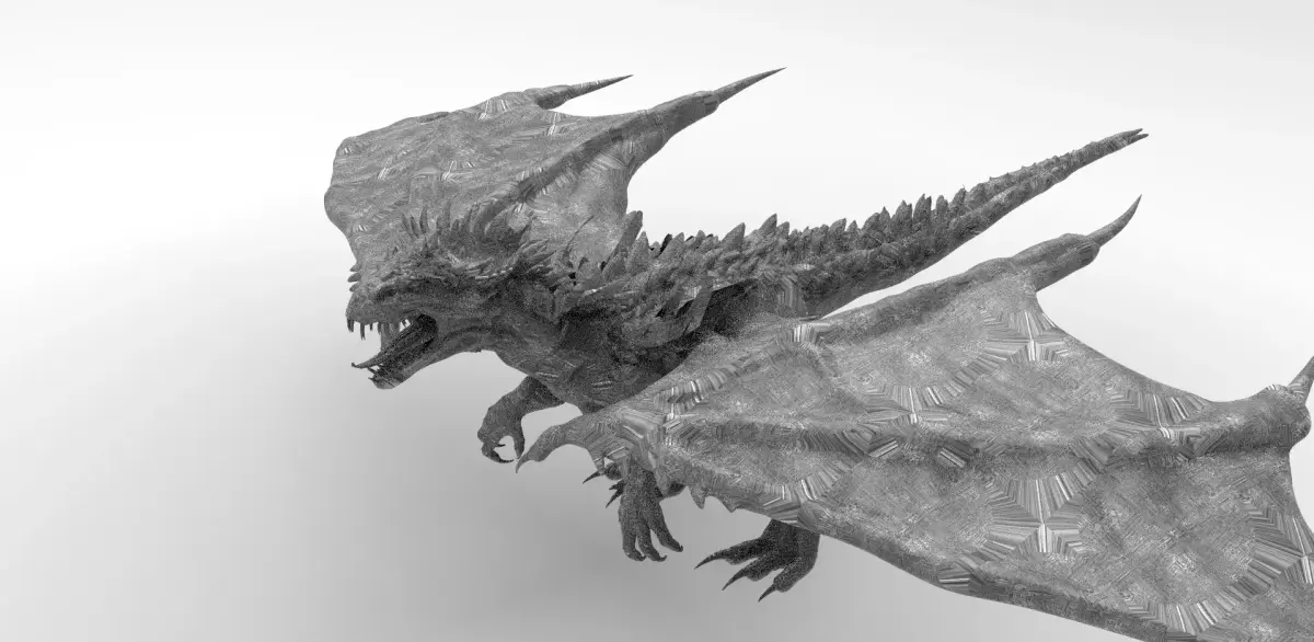 Dragon lizard Viking Dinosaur Statue 3D model