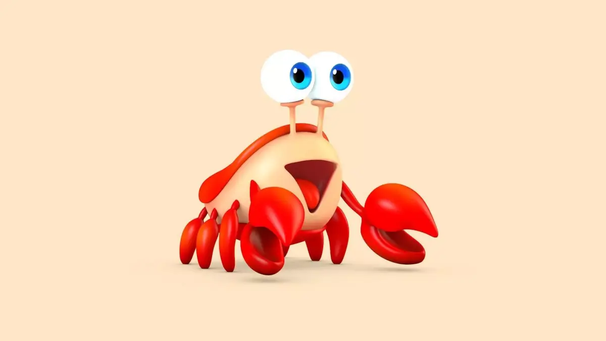 Cartoon Crab Low-poly 3D model