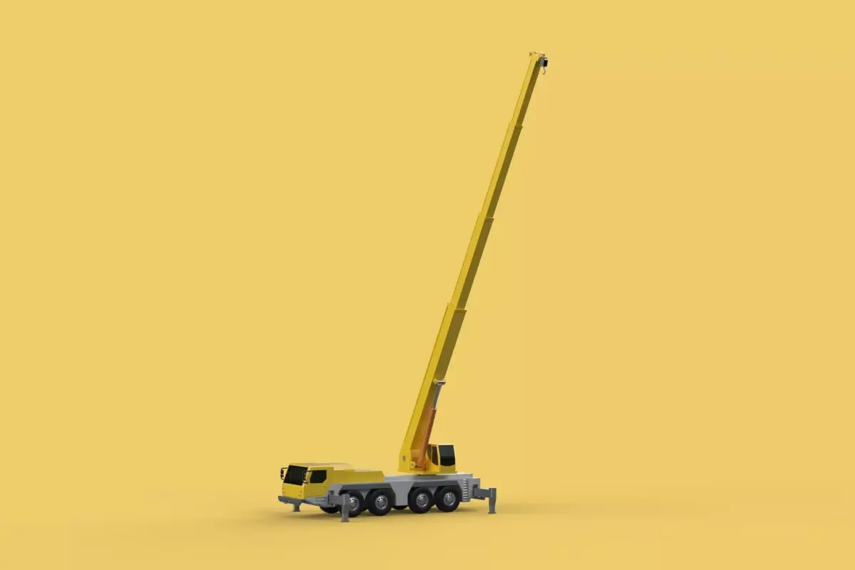 MOUNTED EXTENDED TELESCOPIC BOOM LONG REACH MOBILE CRANE ARM JIB 3D model