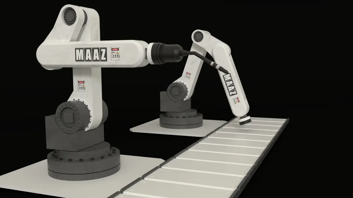 Robotic arm Low-poly 3D model 2