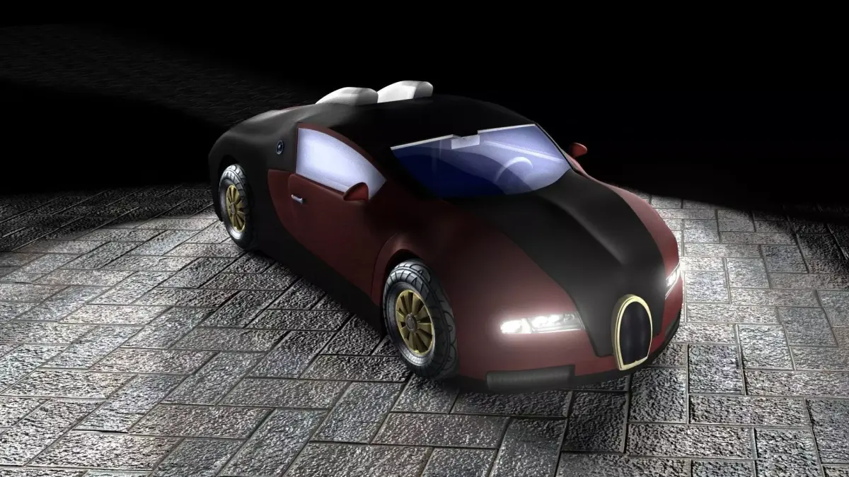 Bugatti Veyron 3D model with interior Free low-poly 3D model