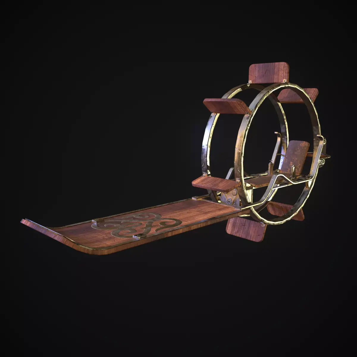 Desert monowheel Low-poly 3D model