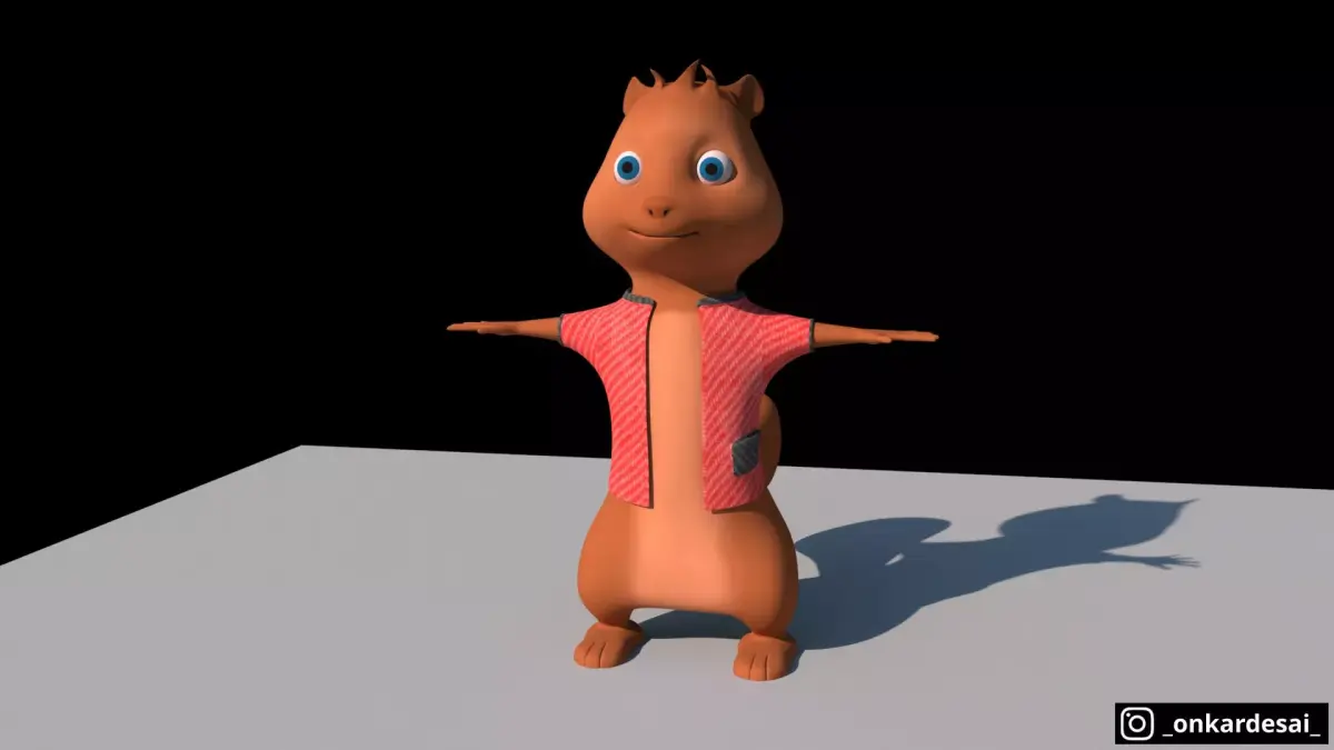 3D Stylized Squirrel Free low-poly 3D model