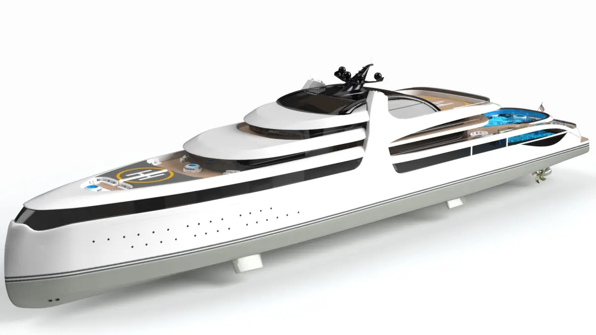 Sleeping Sun Luxury Superyacht Dynamic Simulation 3D model