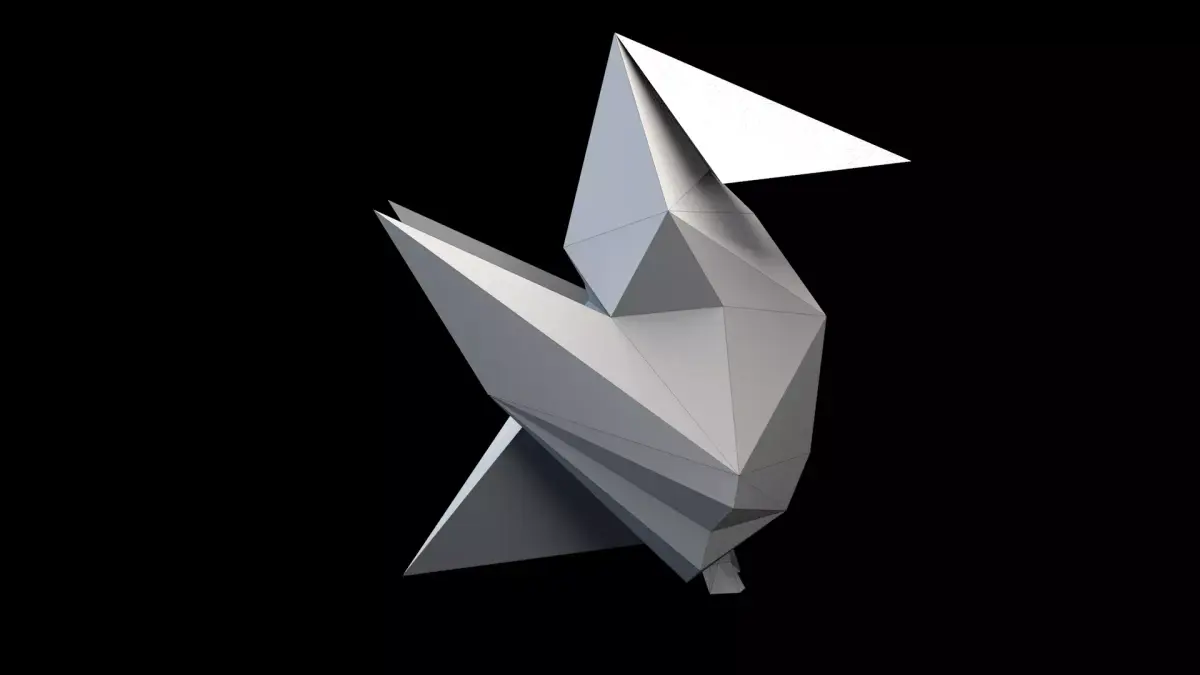 Origami Bird  Low-poly 3D model