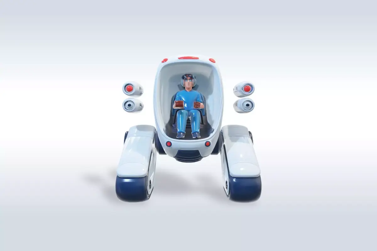 Futuristic Sci-Fi Robot Vehicle with Pilot Game Ready 95 3D model