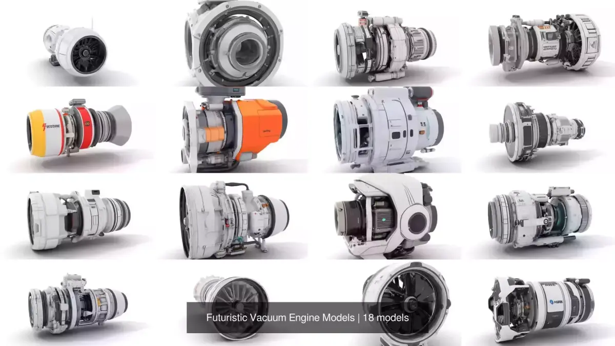 Futuristic Vacuum Engine Models 3D Model Pack