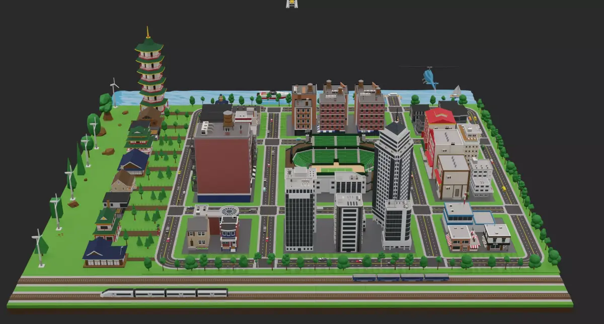 Low Poly City Pack - 300 Models Mega Pack Low-poly 3D model