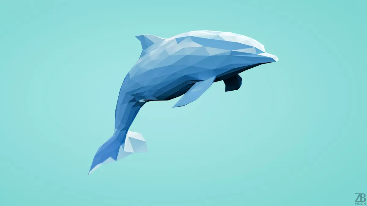 Lowpoly Dolphin 001 3D model