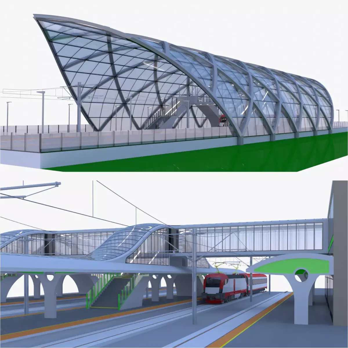 Railway stations collection 3D Model Pack purchase