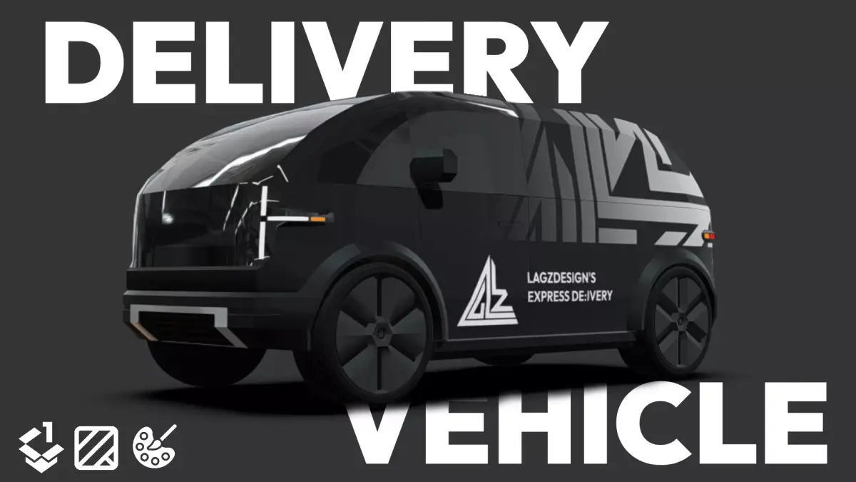 Delivery Vehicle Concept - Low poly Low-poly 3D model