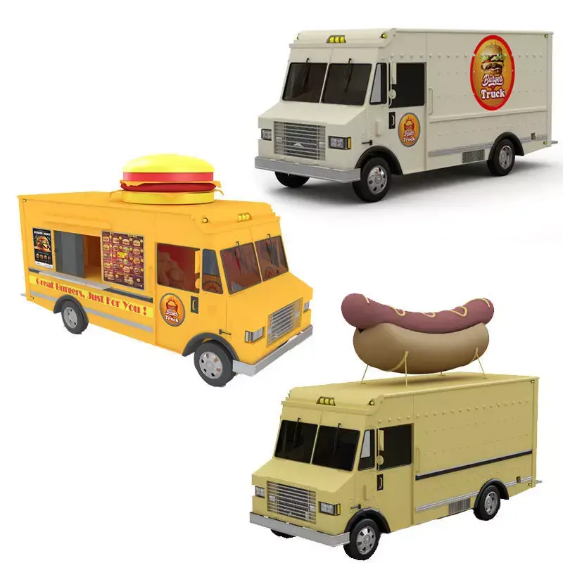 Hot Dog and Two Burger Trucks 3D model