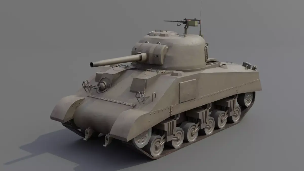 M4 Sherman Medium Tank Low-poly 3D model