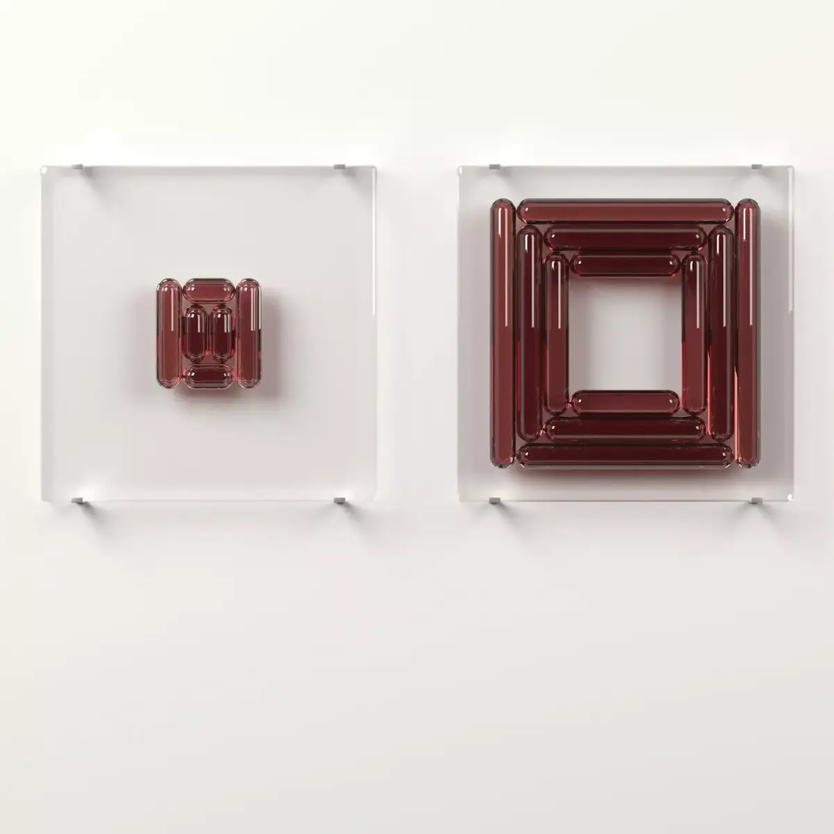 Wall Glass Blocks - Decorative Frame - The Heart - Part 1 3D model