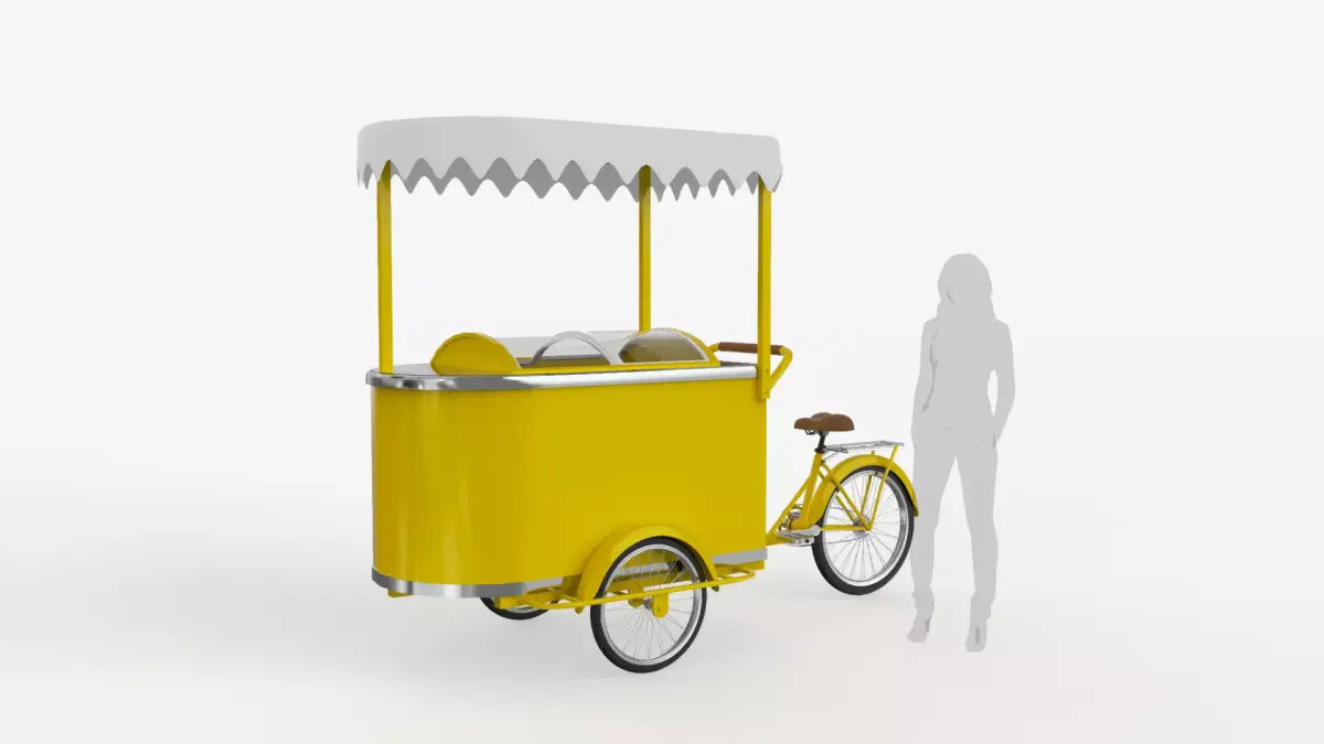 Ice Cream Tricycle With Freezer 3D model