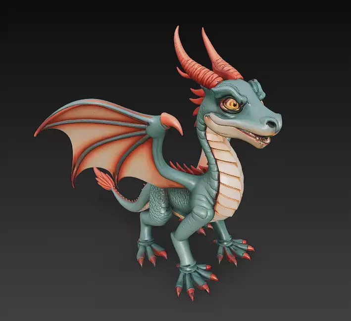 Dragon Realistic 3D Model Basic - Low Poly Realistic Low-poly 3D model 4