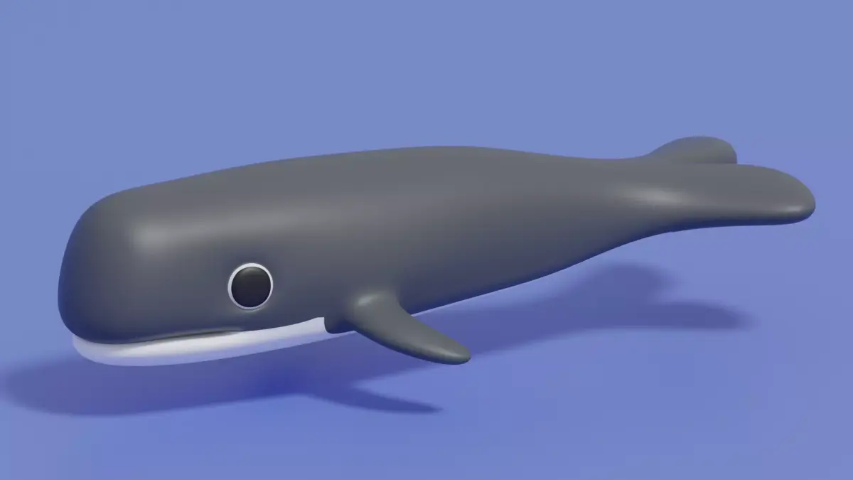 Cartoon Cute Whale 3D model buy